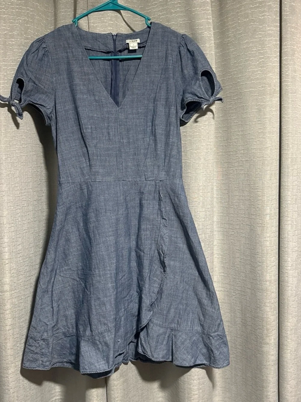 J. Crew Chambray Mini Dress in Light Blue